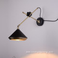 Staggered lamp arm adjustable bronze color wall lamp